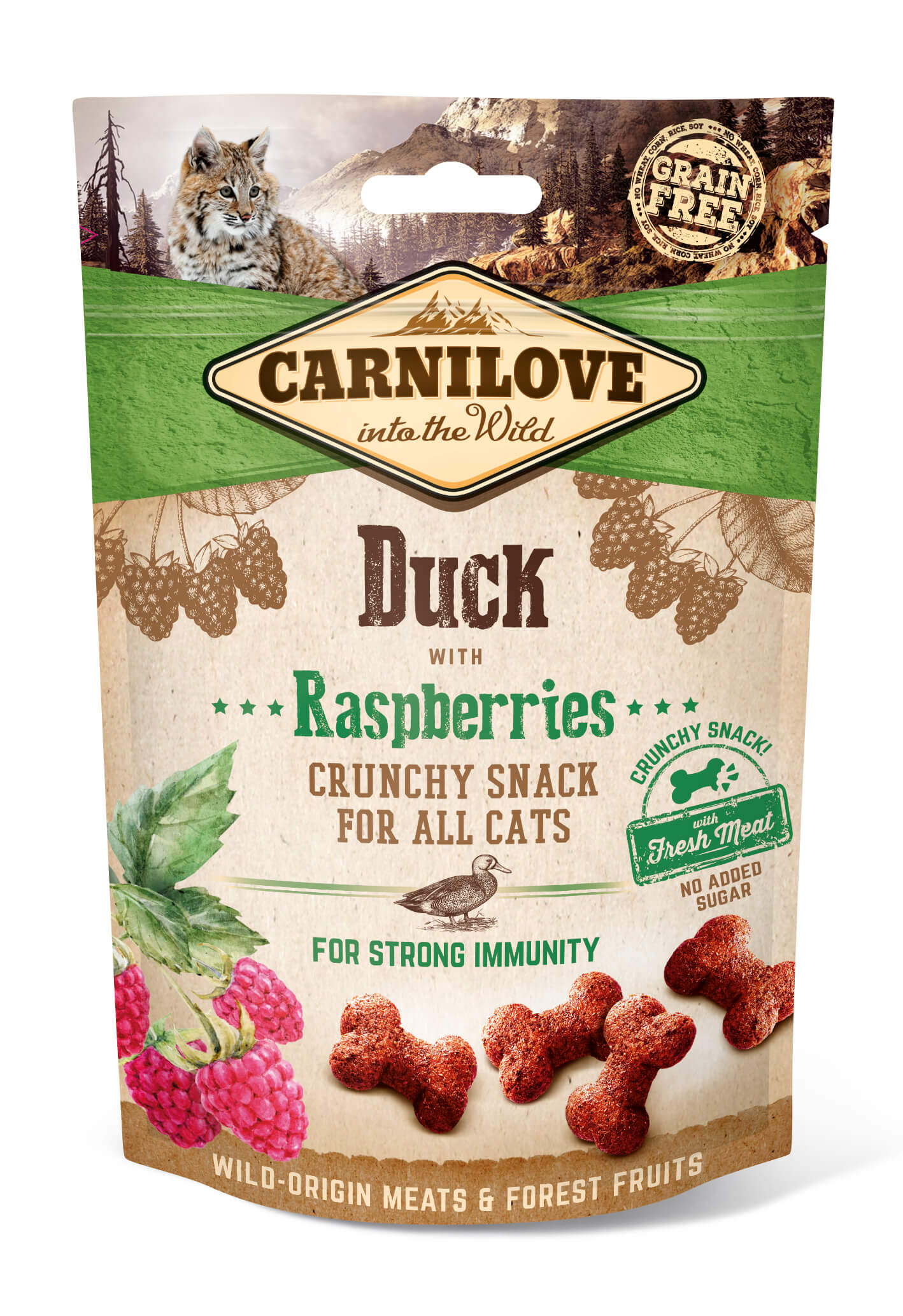 Carnilove Cat Crunchy Snack - Duck with Raspberries 50g