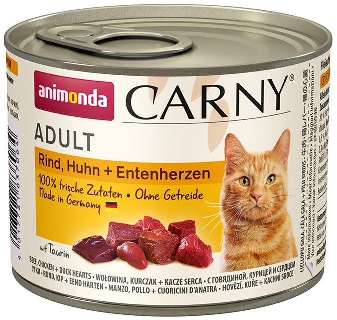 Animonda Cat  Carny Adult Rind & Huhn & Entenherzen 200g