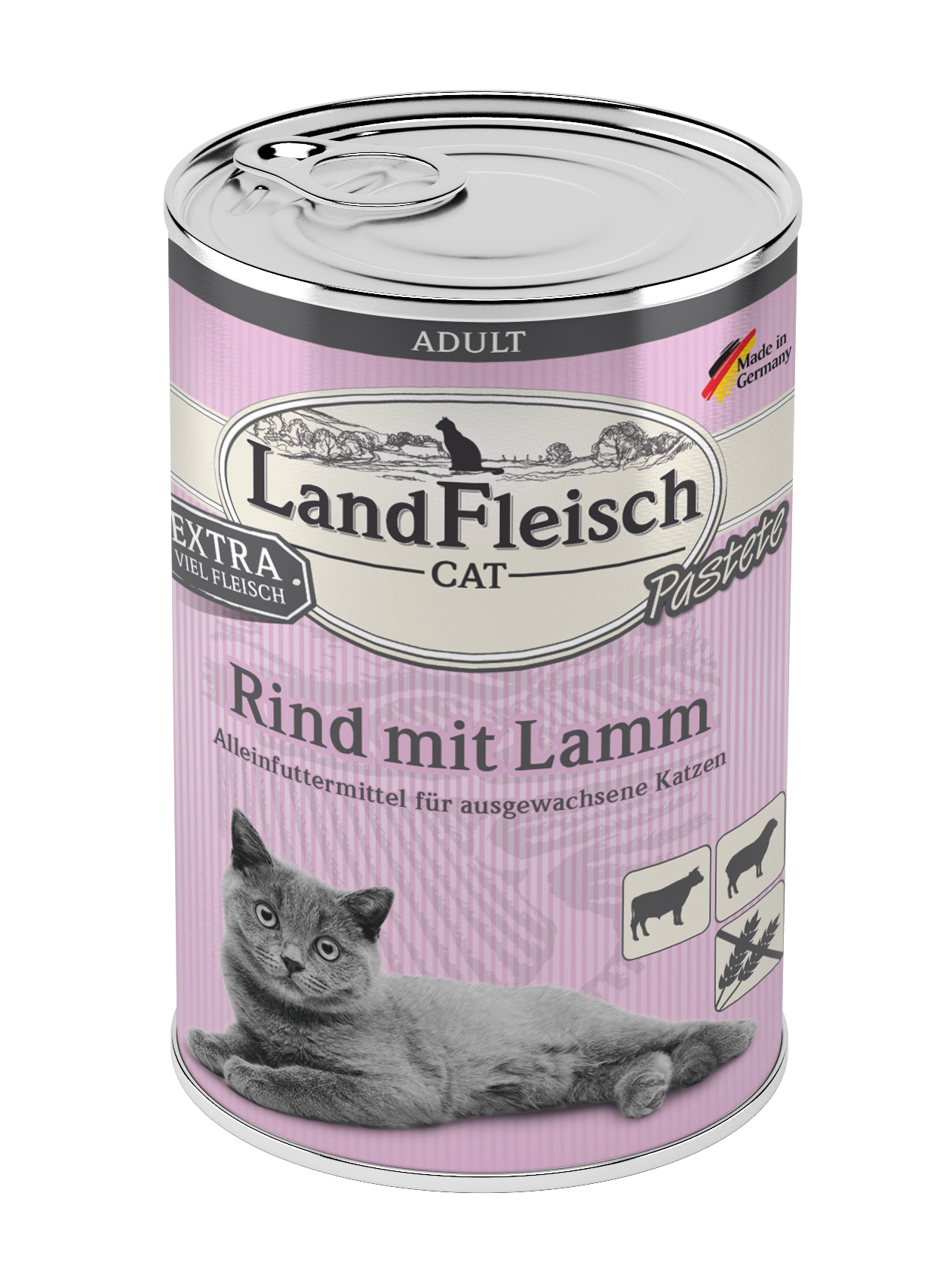LandFleisch Cat Adult Pastete Rind mit Lamm 400g