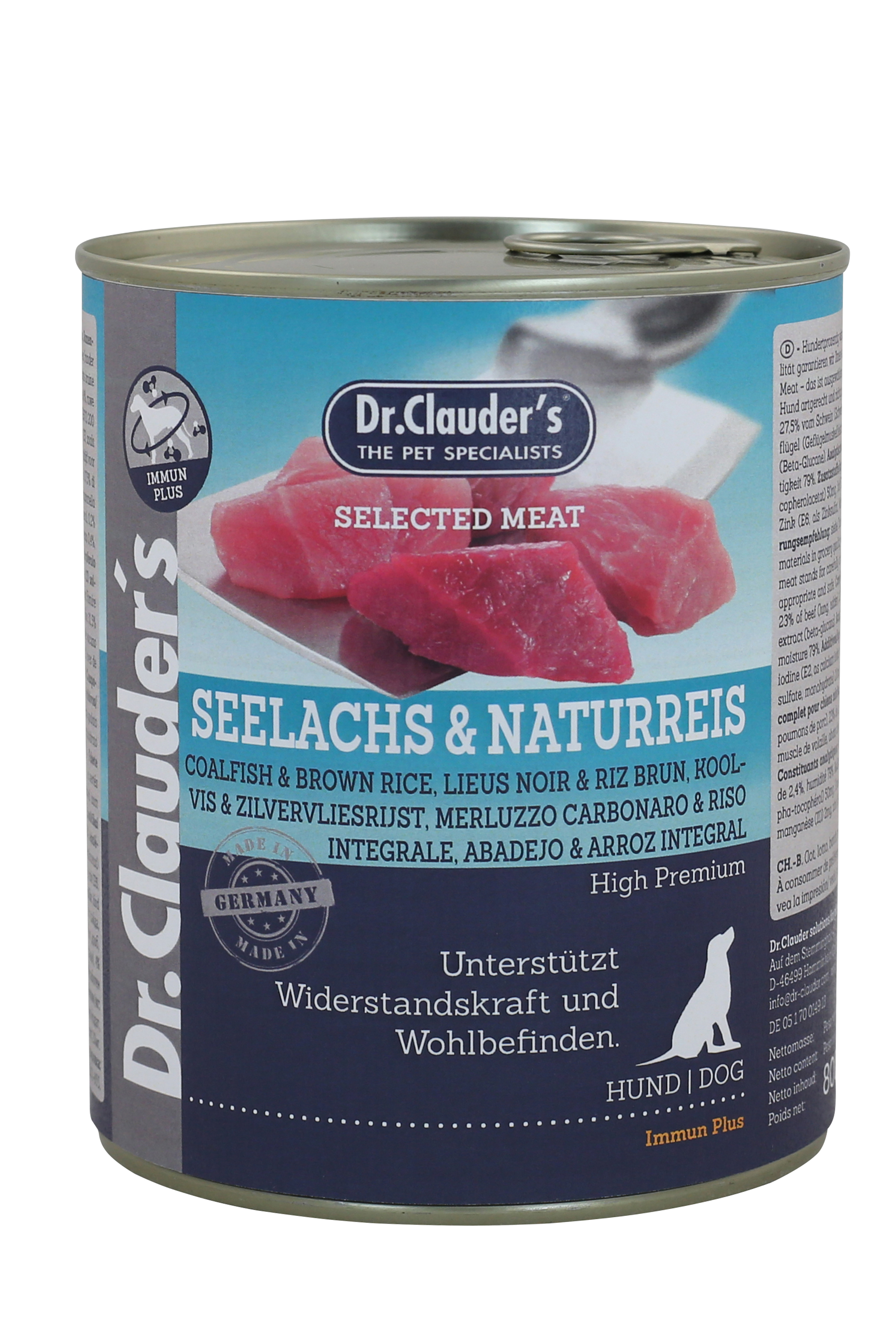 Dr. Clauders Selected Meat Seelachs & Naturreis 800g