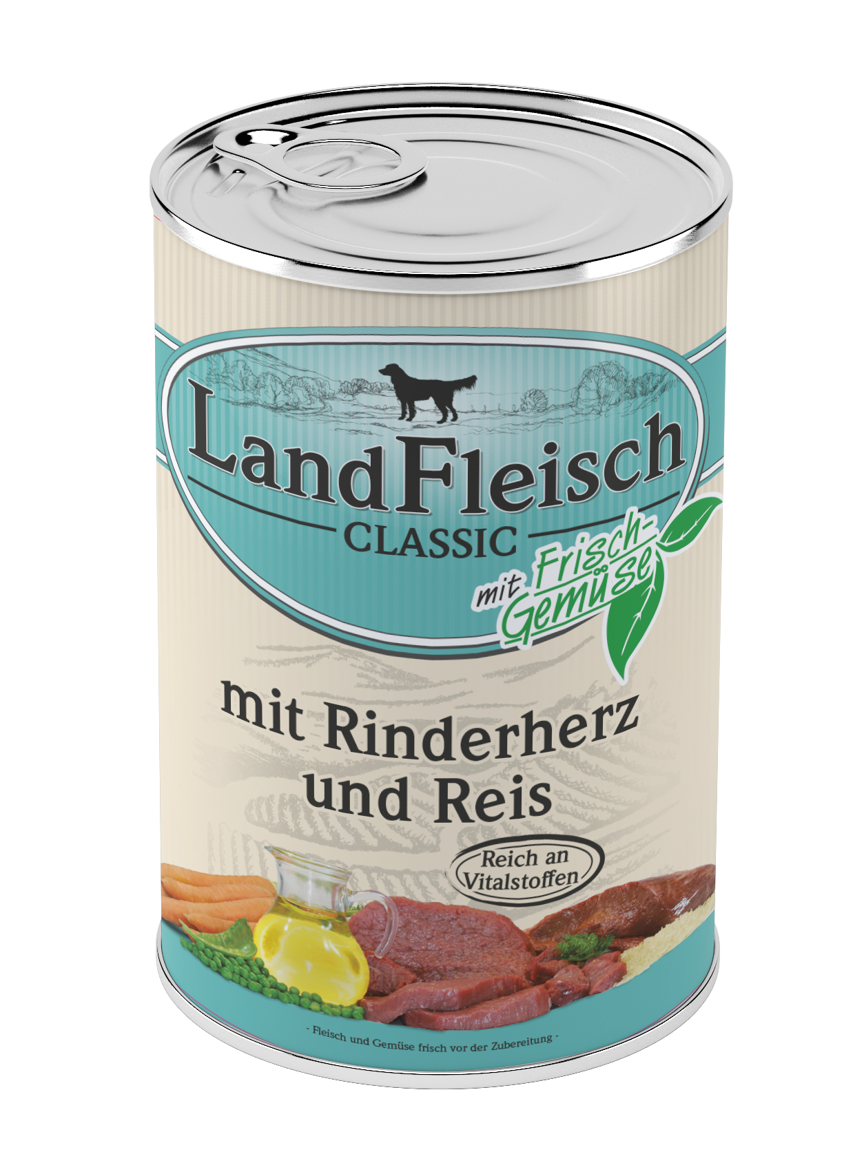 LandFleisch Classic Rinderherz & Reis mit Frischgemüse 400g