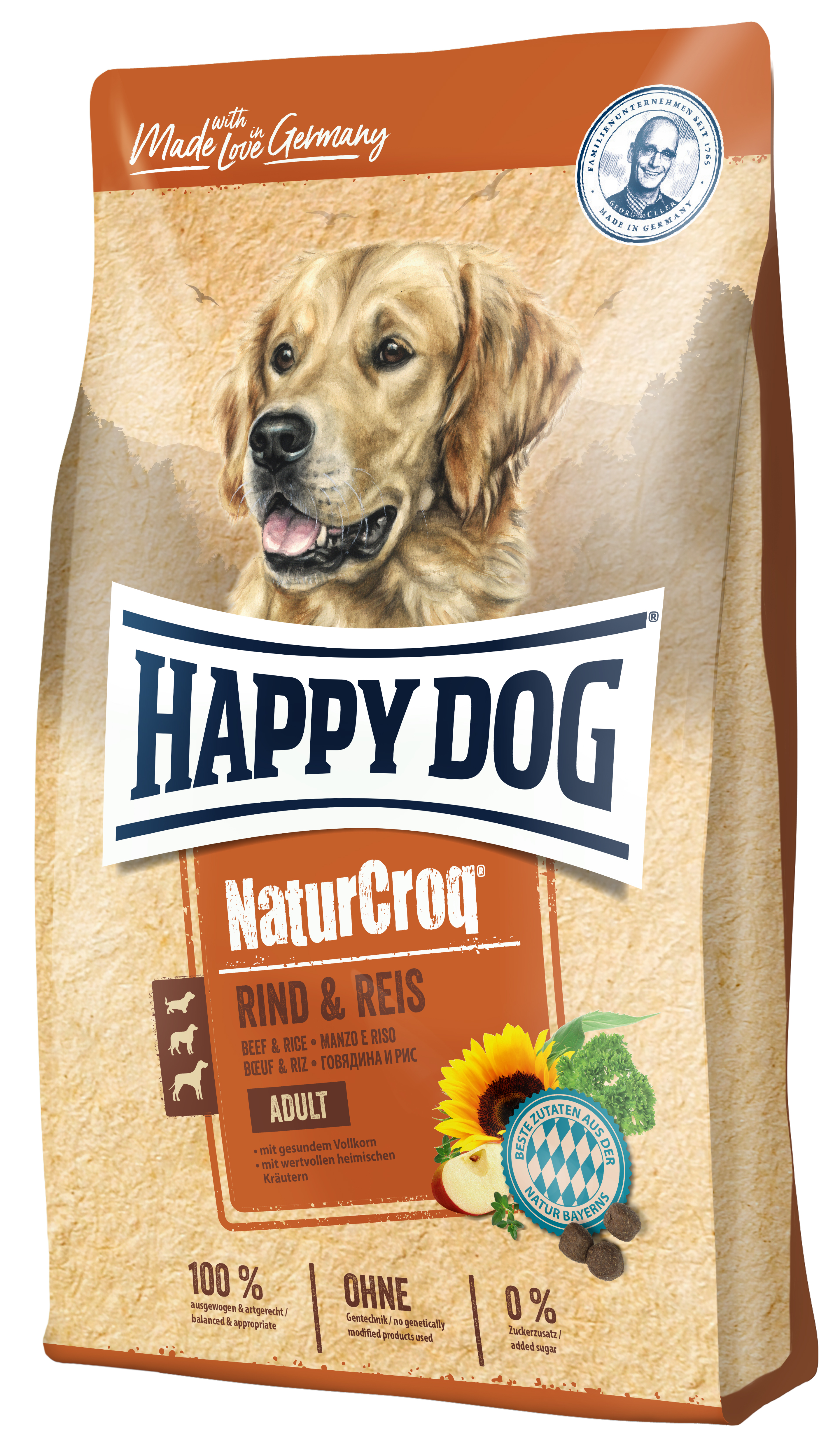 Happy Dog NaturCroq Rind & Reis 4 kg