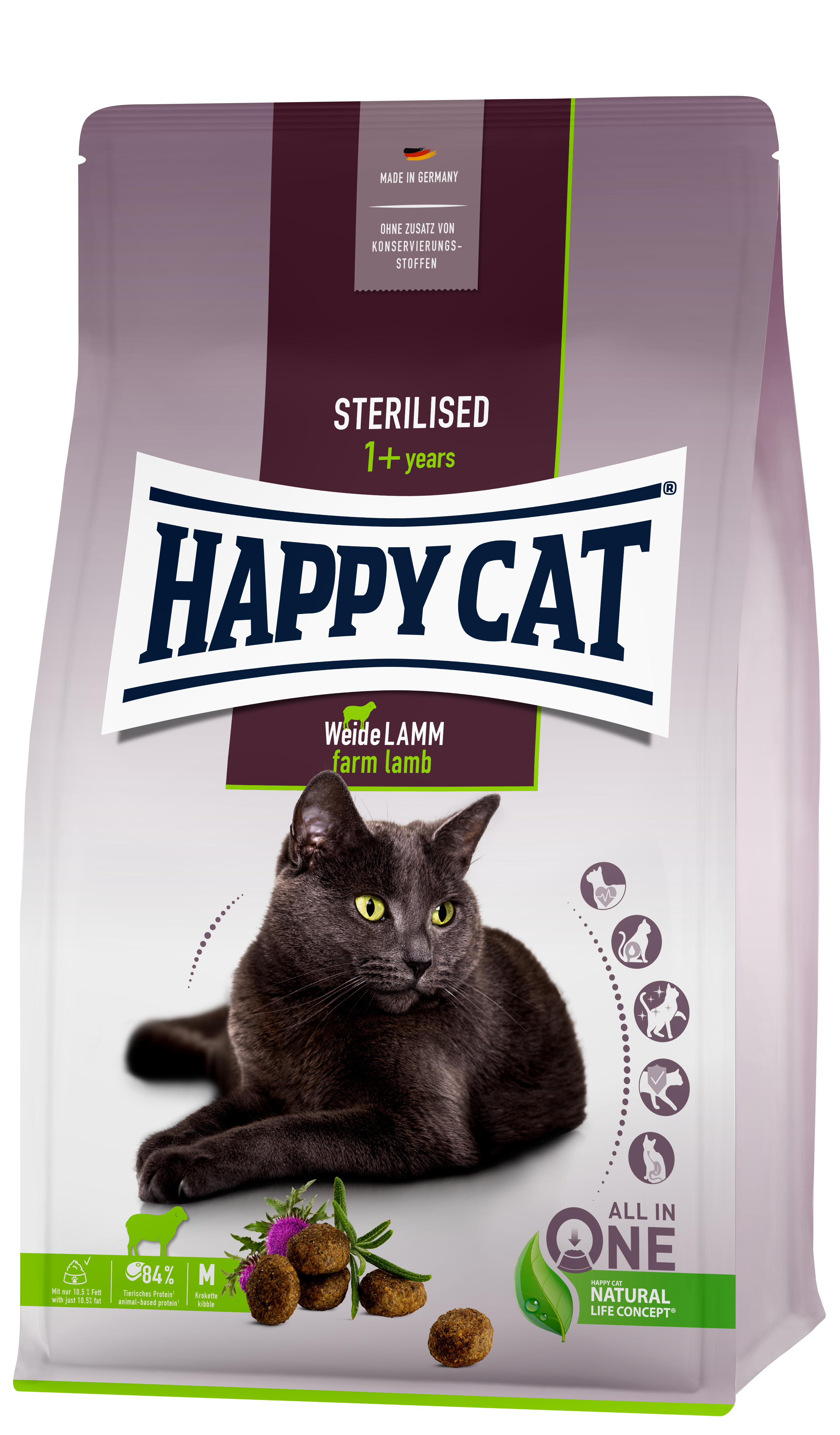 Happy Cat Sterilised Adult Weide Lamm 4 kg