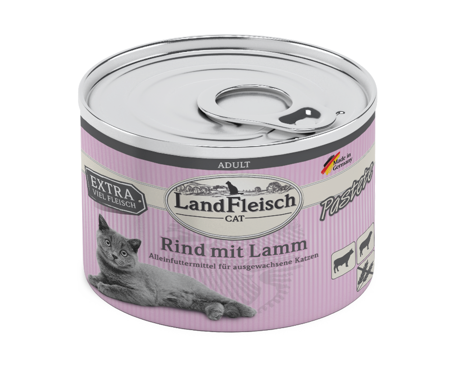 LandFleisch Cat Adult Pastete Rind mit Lamm 195g