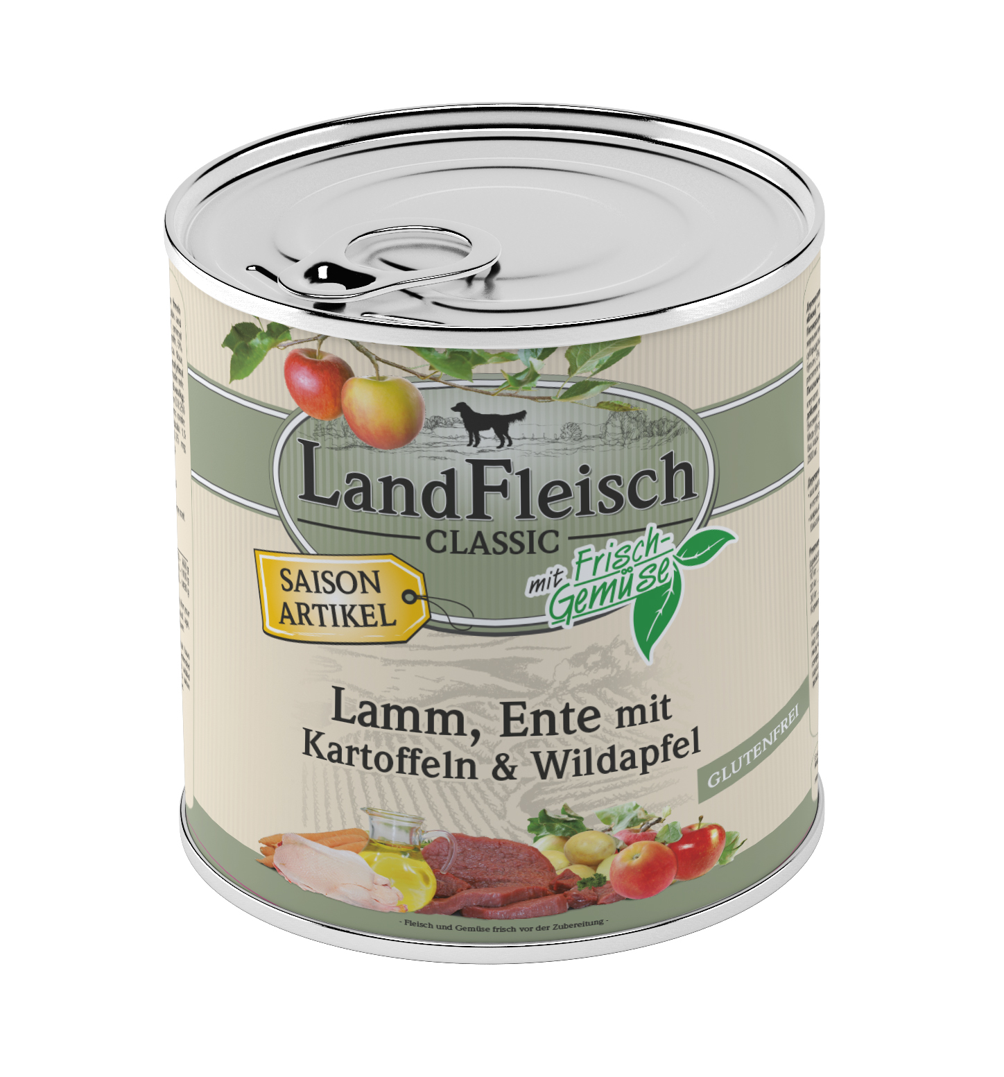LandFleisch Classic Lamm & Ente & Kartoffeln & Wildapfel 800g