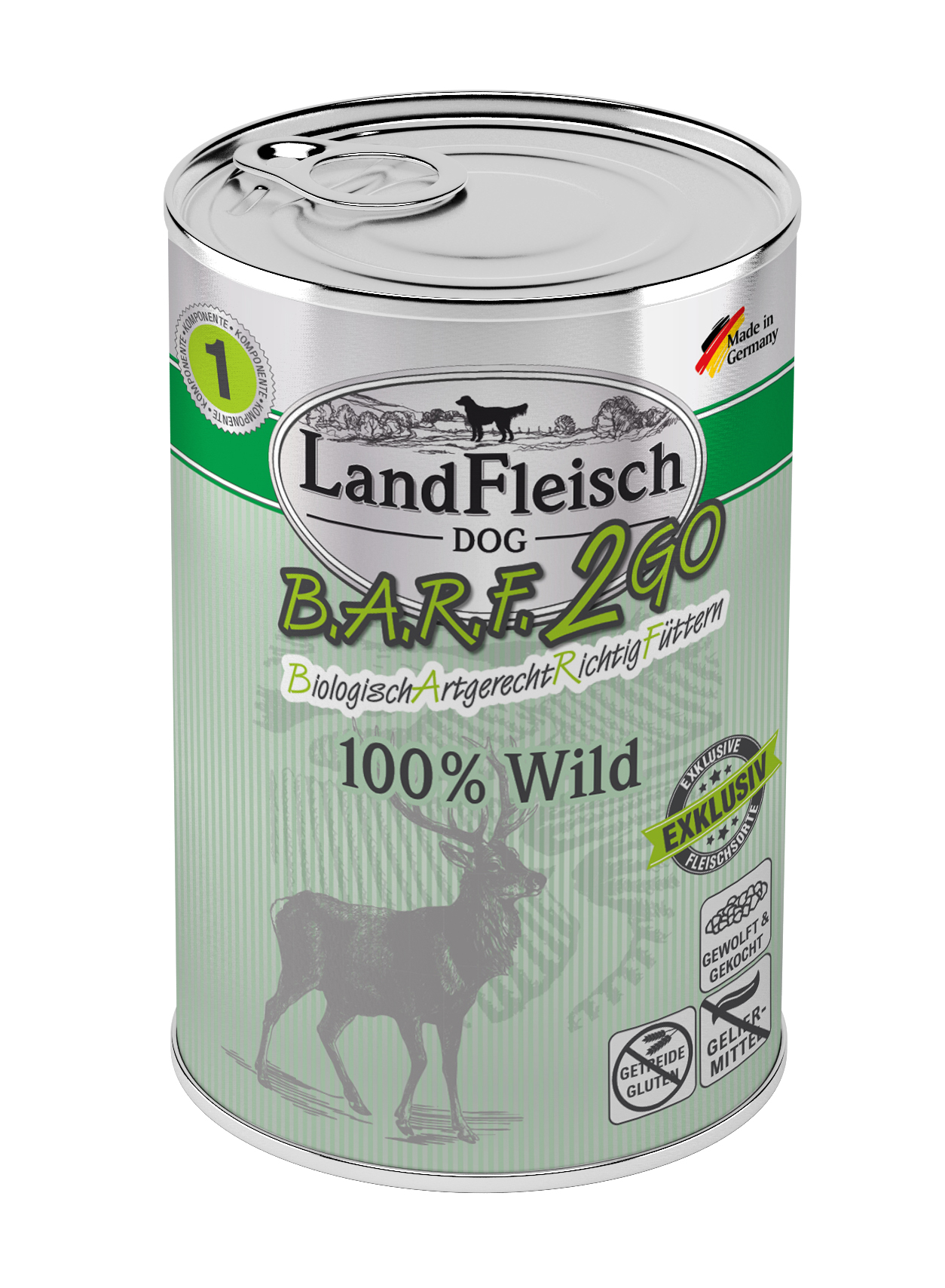 LandFleisch B.A.R.F.2GO Exklusiv 100% vom Wild 400g