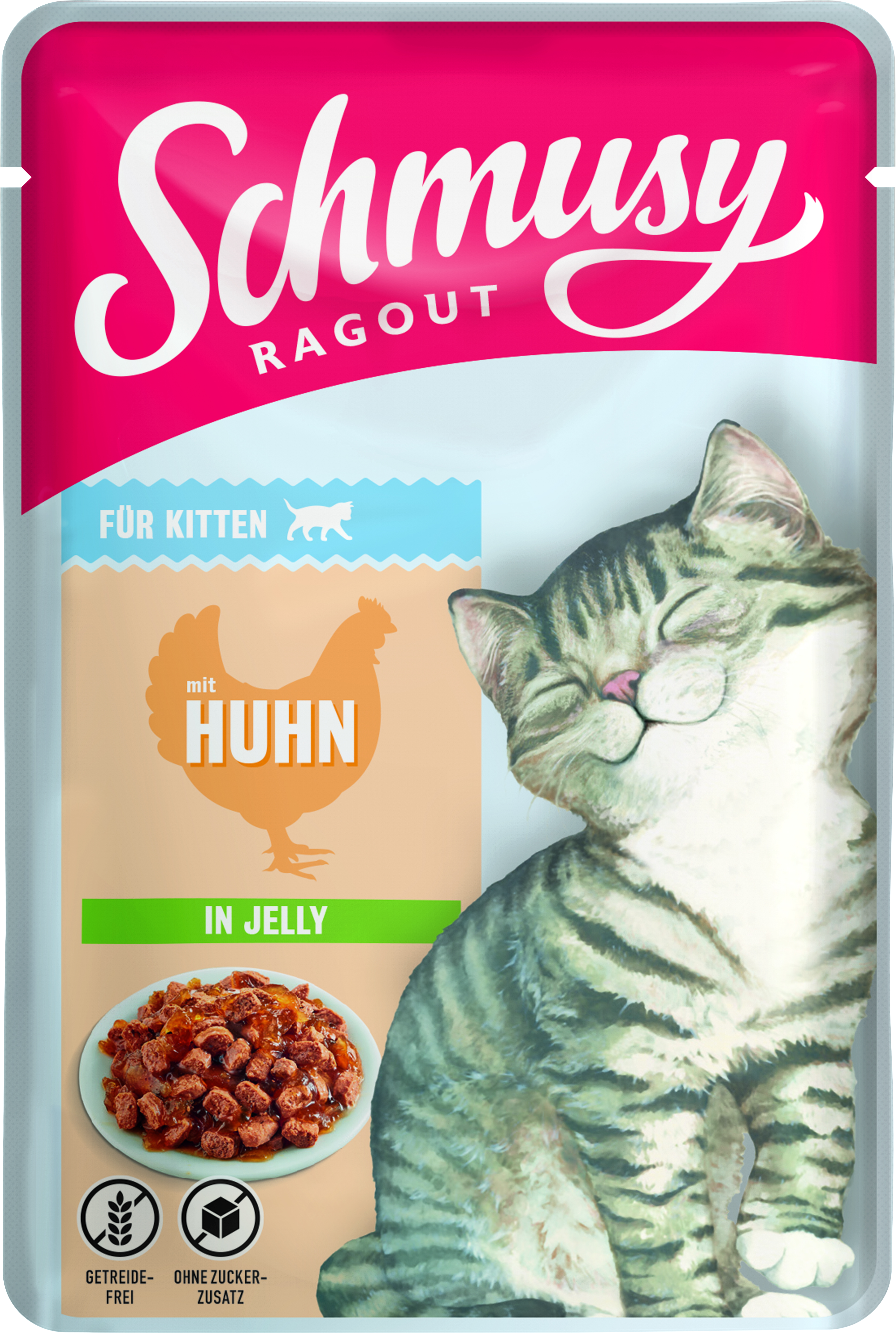 Schmusy Ragout Kitten mit Huhn in Jelly 100g