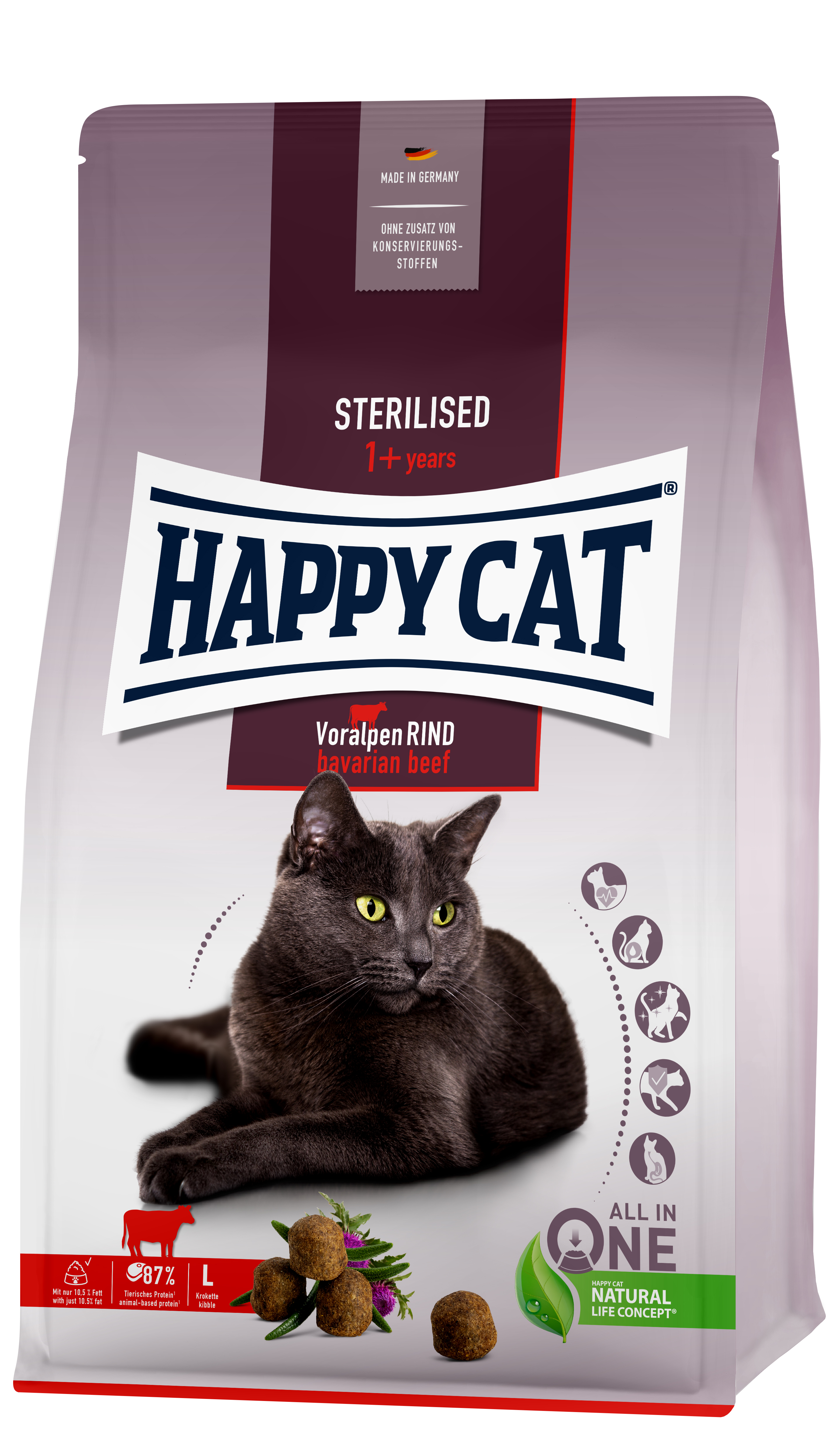 Happy Cat Sterilised Adult Voralpen Rind 1,3 kg