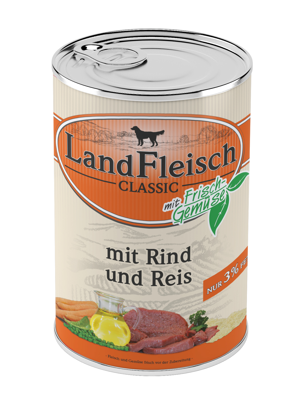 LandFleisch Classic Rind & Reis extra mager mit Frischgemüse 400g