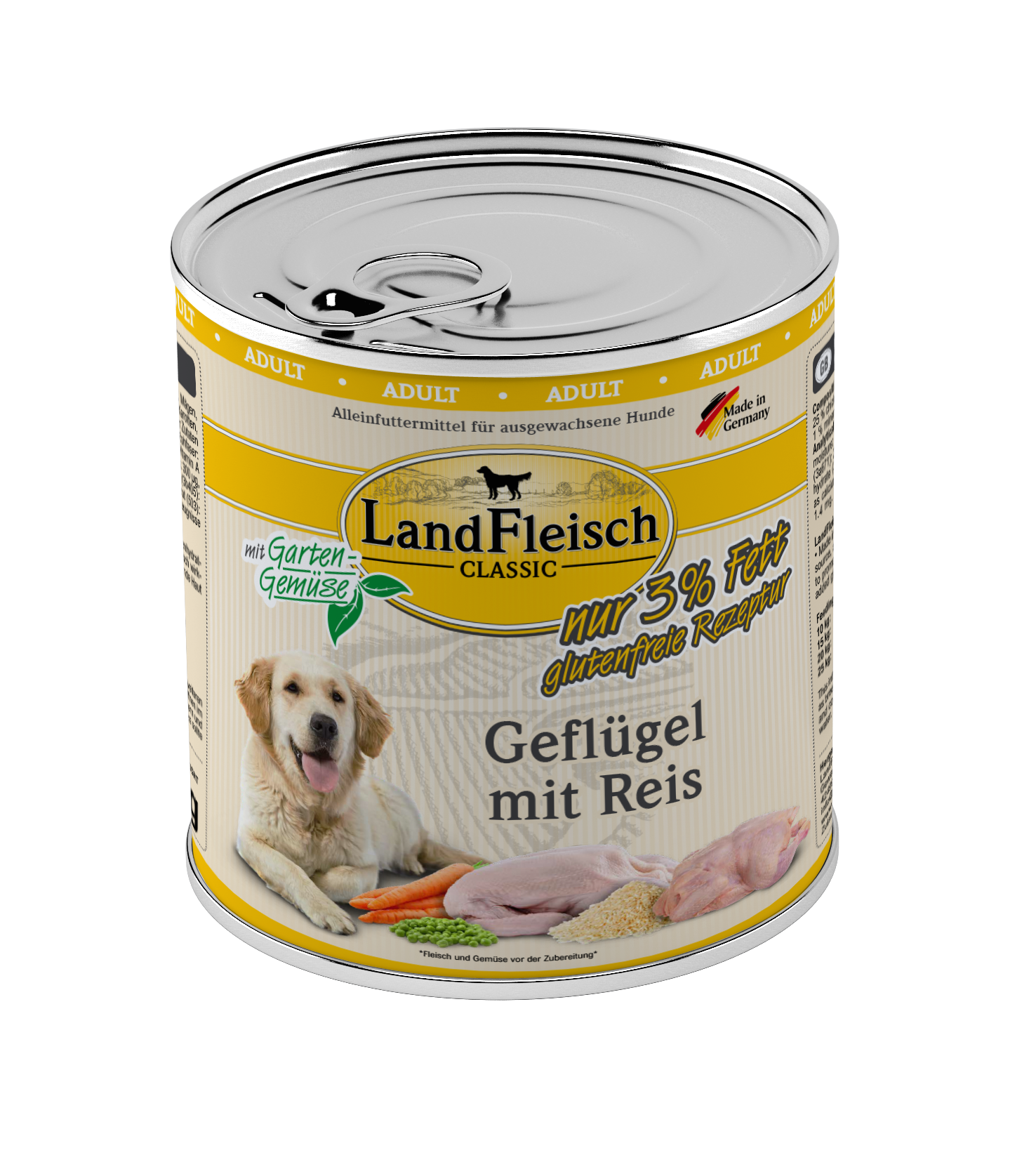 LandFleisch Dog Classic Geflügel mit Reis und Gartengemüse ext