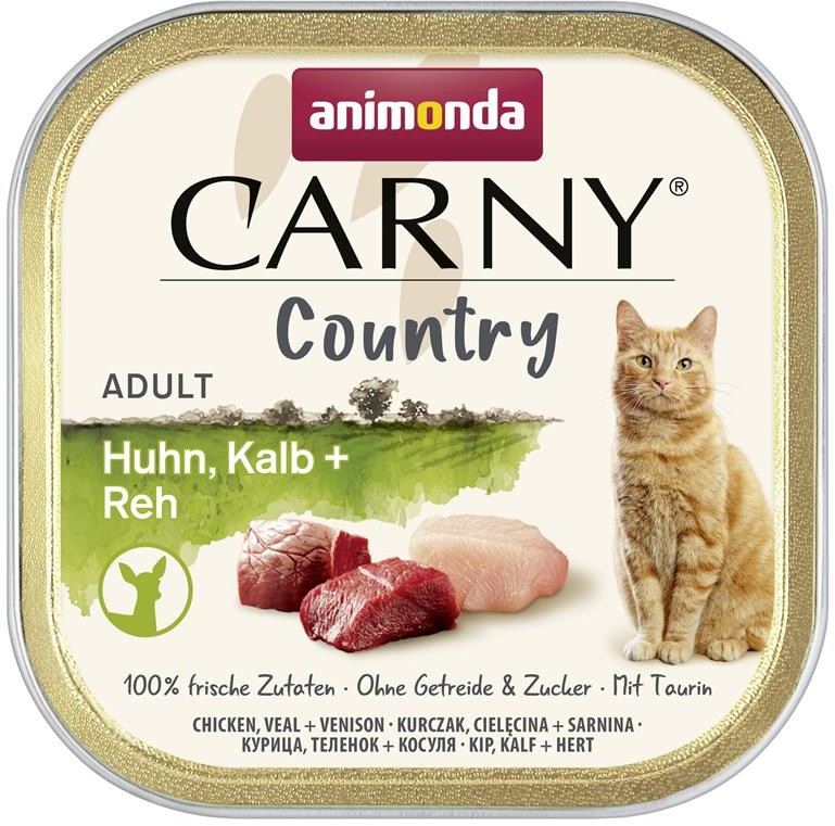 Animonda Cat Schale Carny Country Adult Huhn, Kalb + Reh