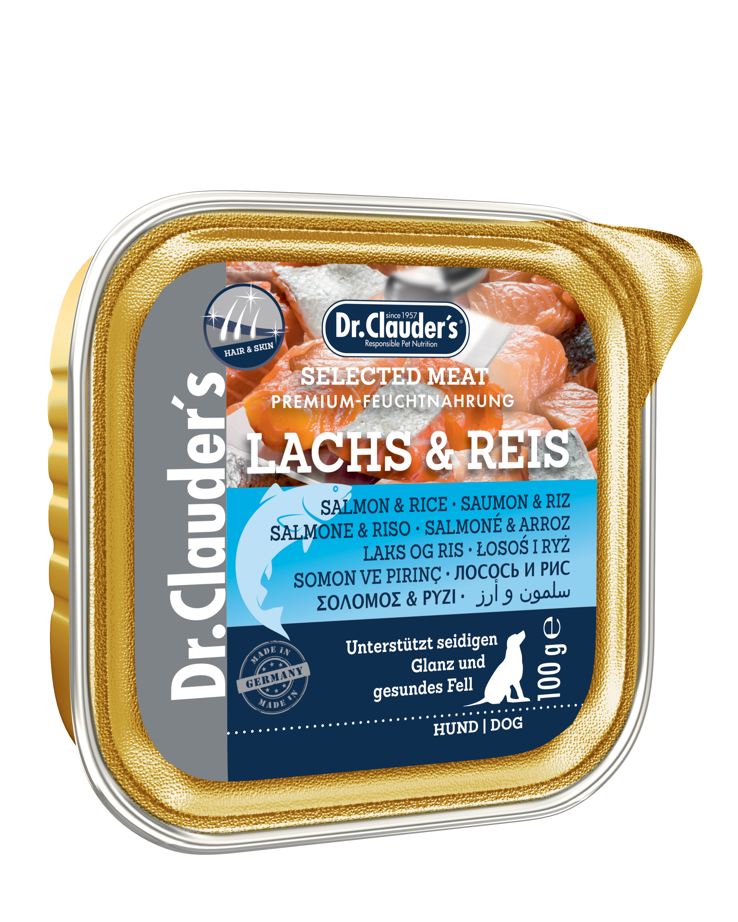 Dr. Clauders Selected Meat Schälchen Lachs & Reis 100g