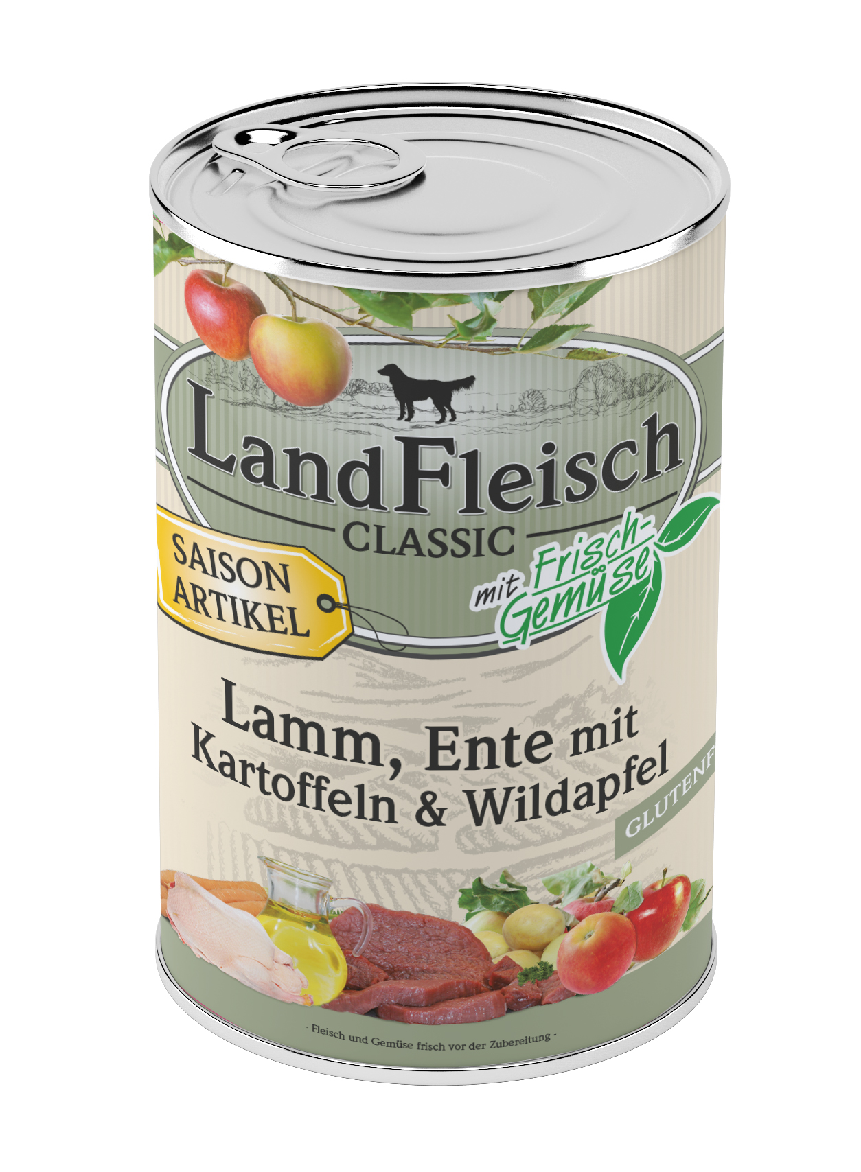 LandFleisch Classic Lamm & Ente & Kartoffeln & Wildapfel 400g