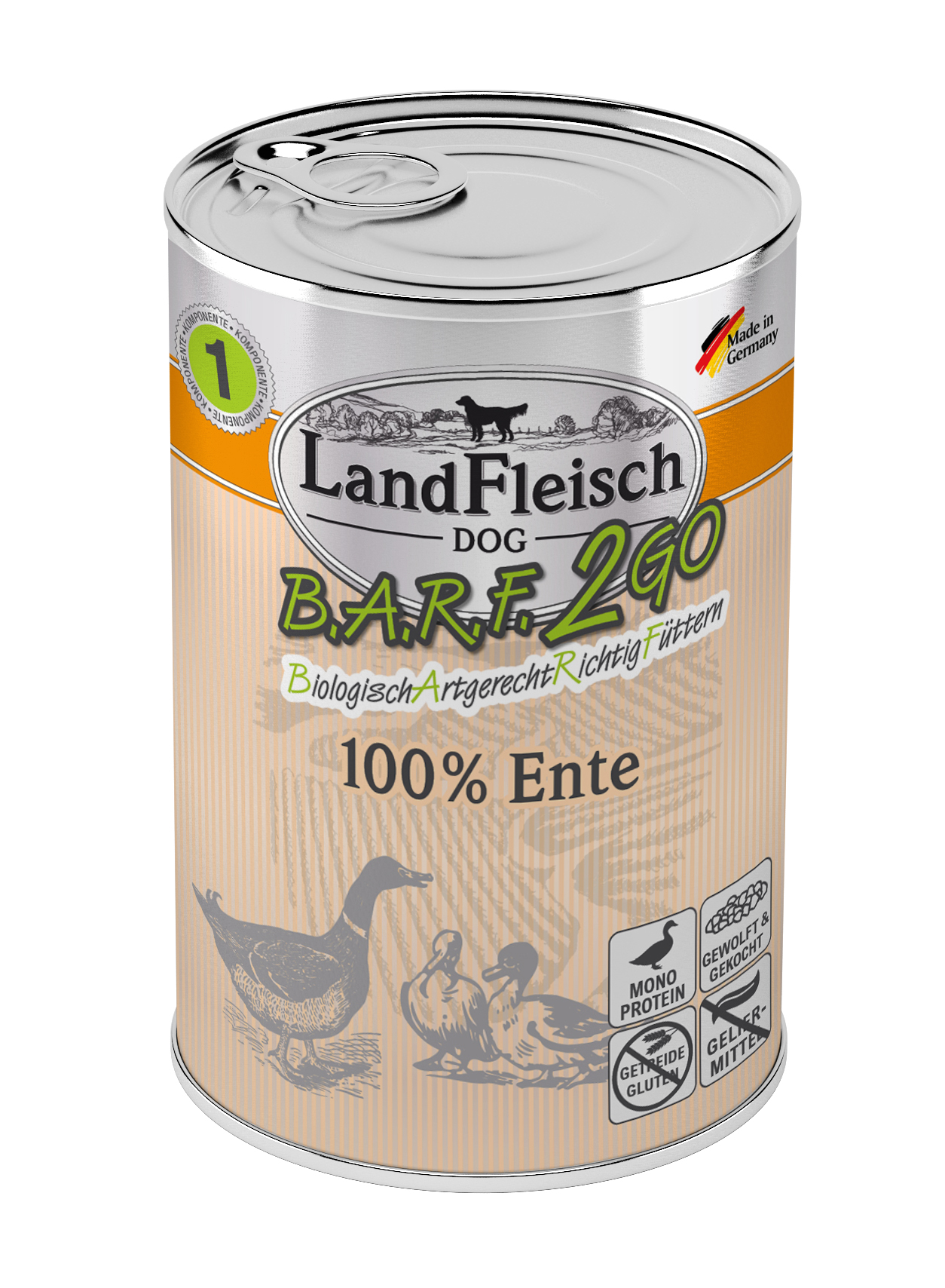 LandFleisch B.A.R.F.2GO 100% von der Ente 400g