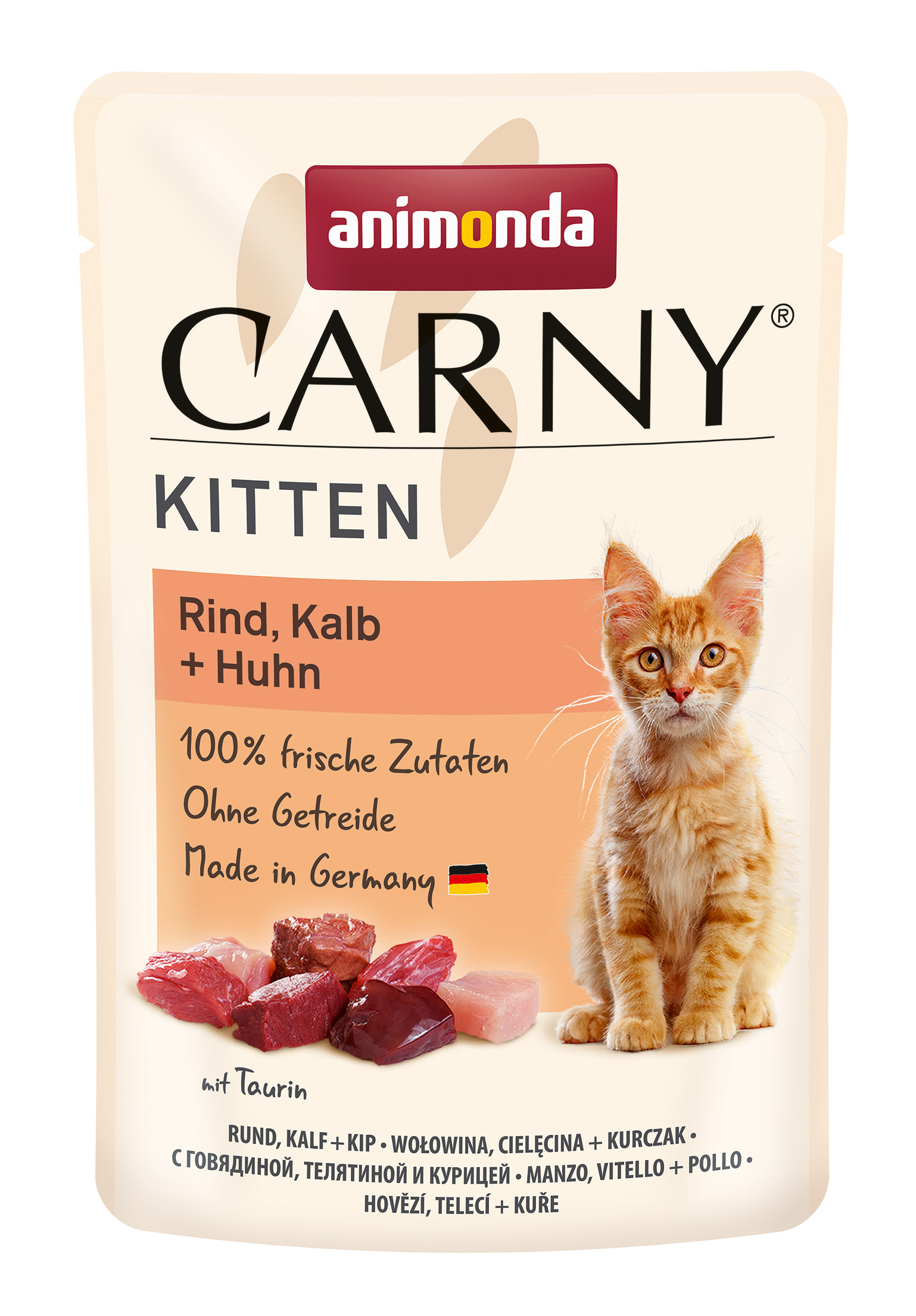 Animonda Cat Portionsbeutel Carny Kitten Rind, Kalb + Huh