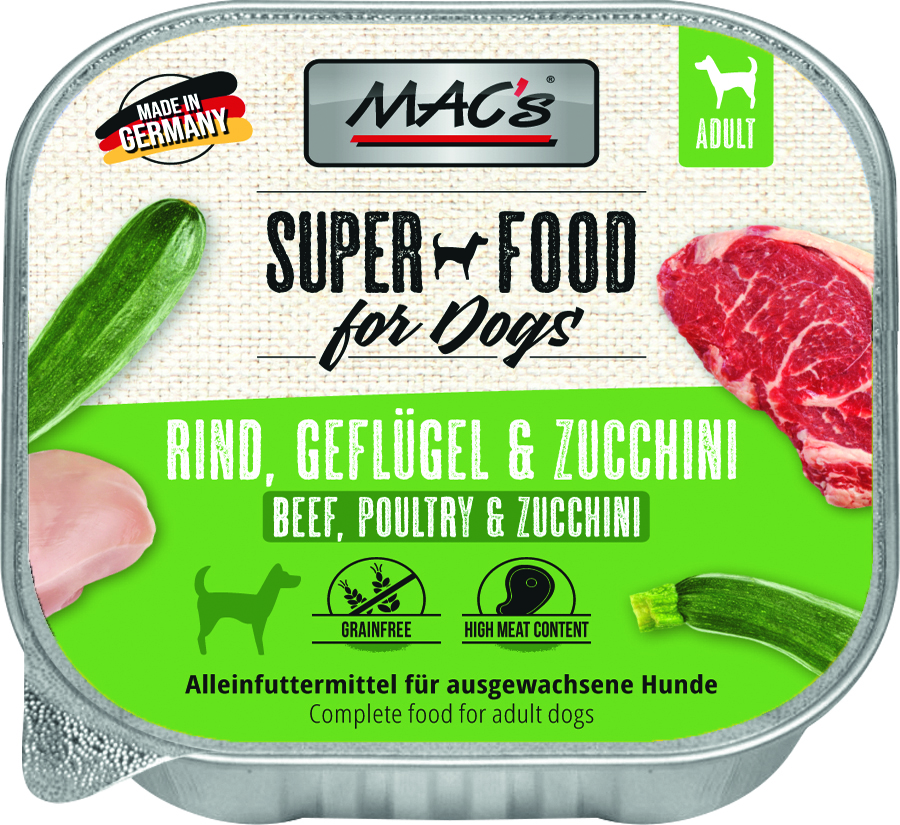 MAC's DOG Rind, Geflügel & Zucchini 150g