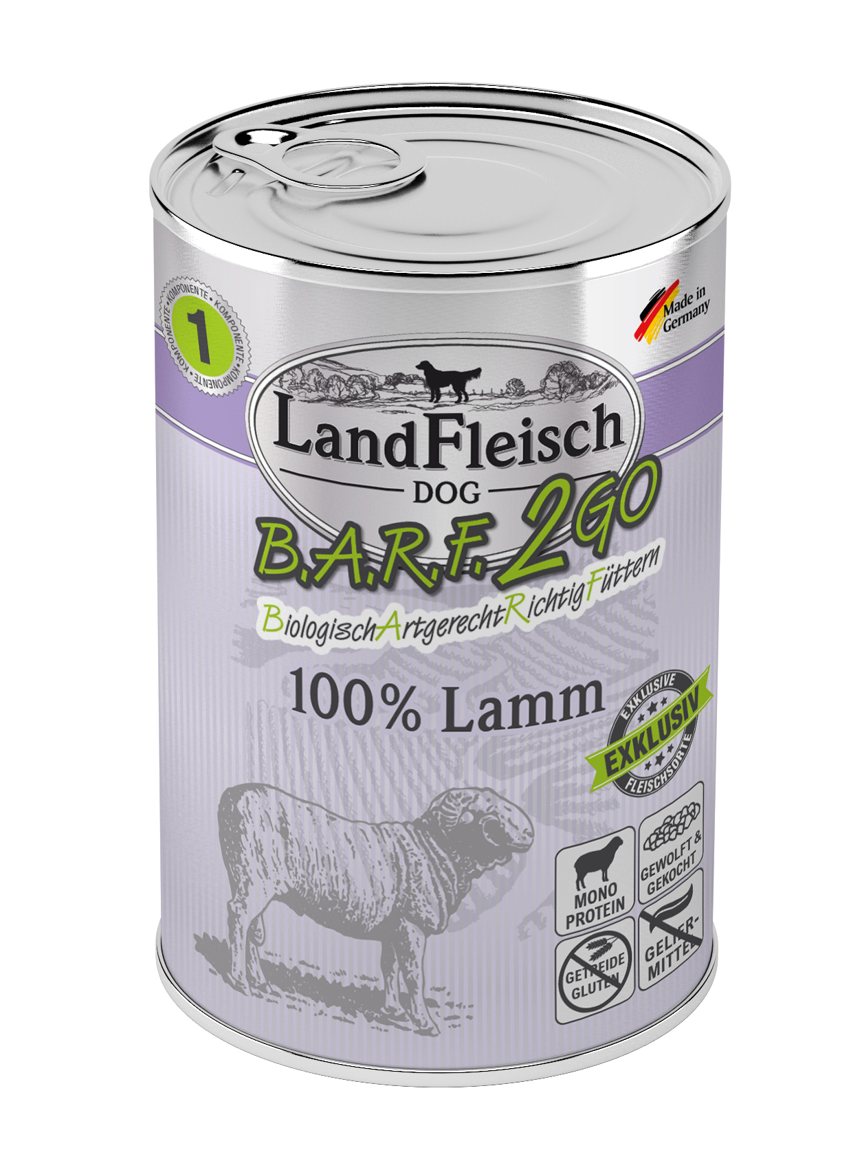 LandFleisch B.A.R.F.2GO Exklusiv 100% vom Lamm 400g