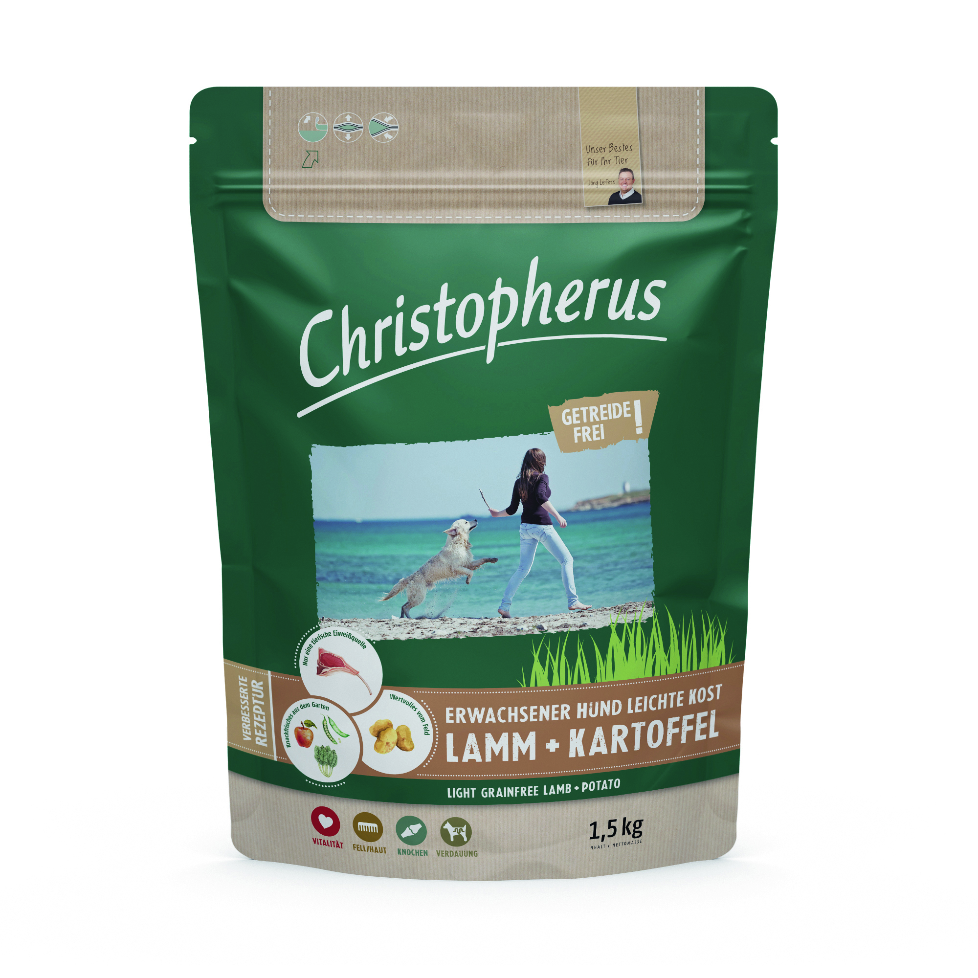 Christopherus Erwachsener Hund  Getreidefrei Leichte Kost 1,5kg