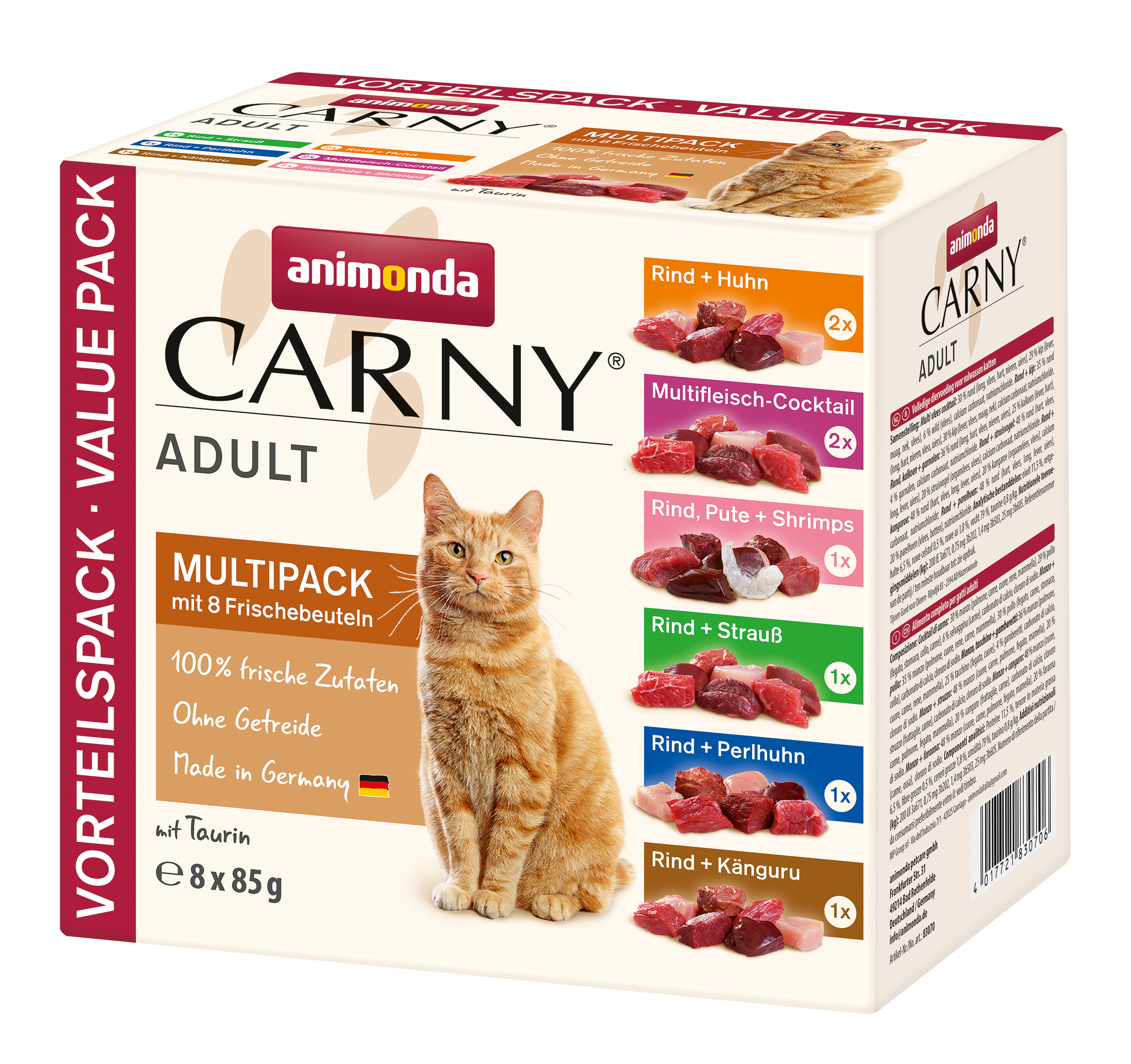 Animonda Cat Portionsbeutel Carny Adult Multipack 8x85g