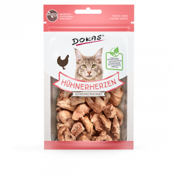 Dokas Cat Snack Hühnerherzen gefriergetr. 15g