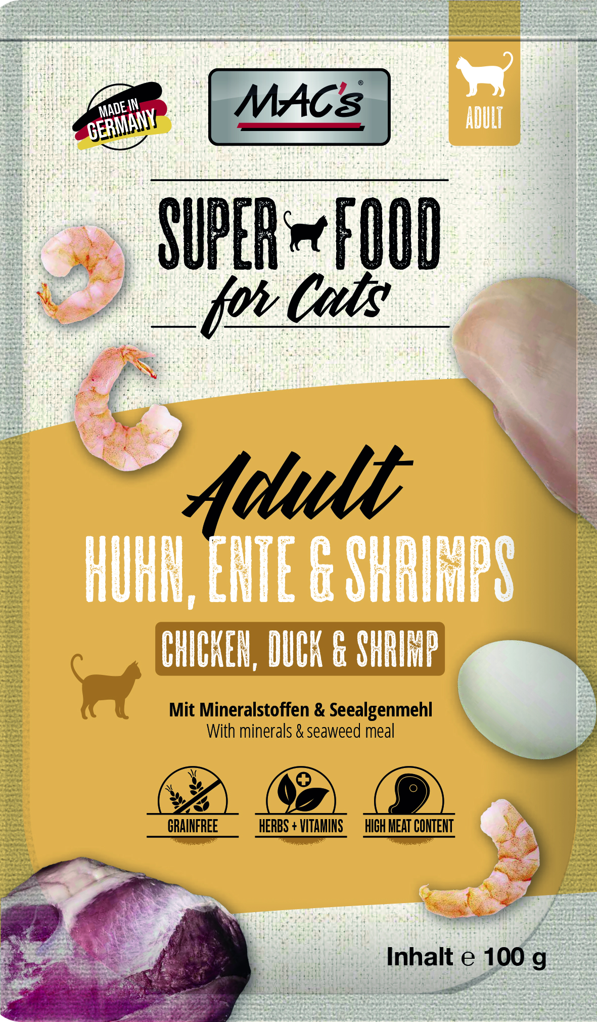 MAC's CAT Pouch Huhn, Ente & Shrimps  100g