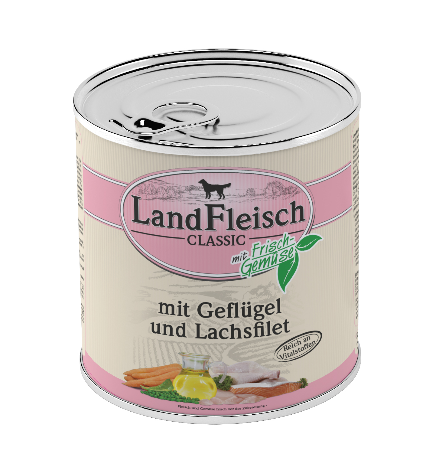 LandFleisch Classic Geflügel&Lachsfilet mit Frischgemüse 800g
